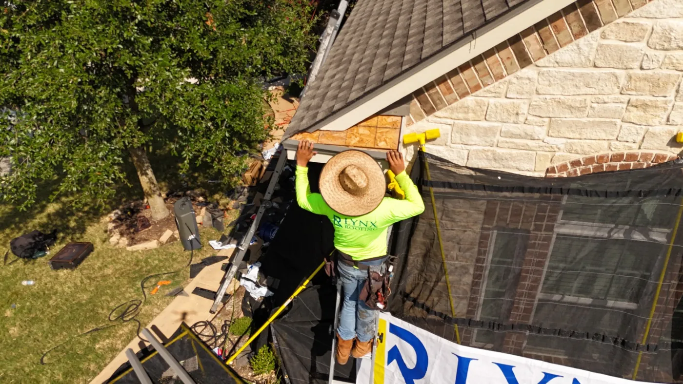 Progress photo roof replacement shingles