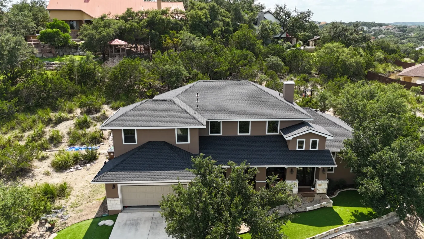 Roof replacement Hill Country shingles