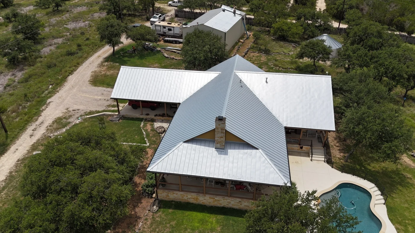 A newly installed Sheffield metal roof